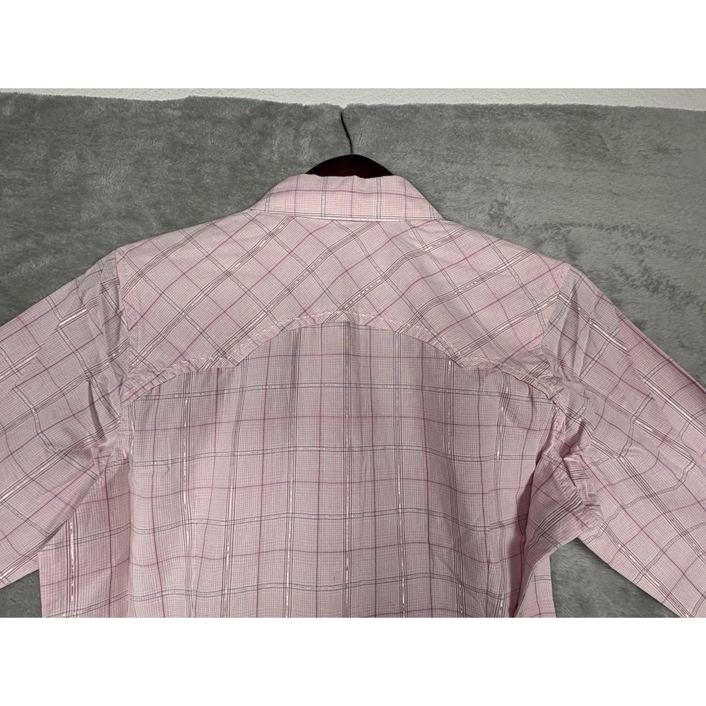 Ariat Real Rachel Bronco Snap Button Front Long Sleeve Western Pink Plaid Small - Picture 8 of 14